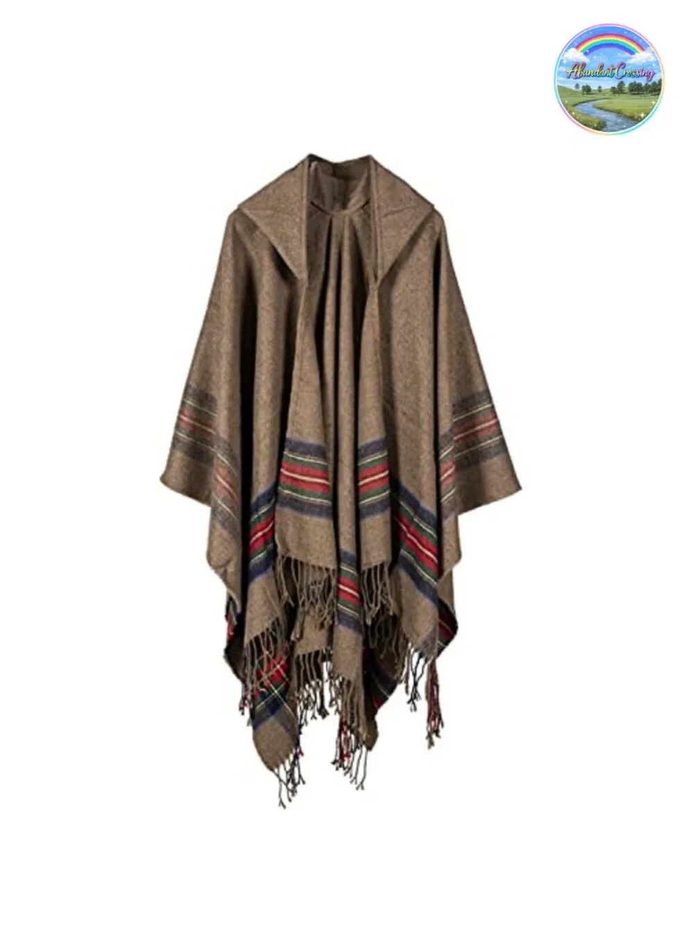 Poncho with Hood Pashmina Cardigans Blanket Shawls with Tassels